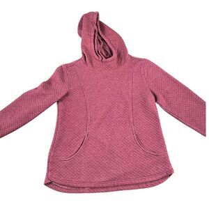 Avalanche Quilted Hoodie‎ Sweatshirt Textured Cotton Blend Burgundy M